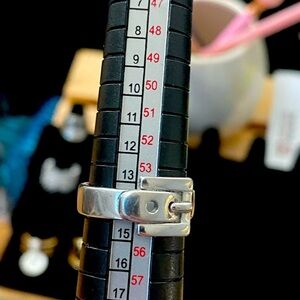 Auth Michael Kors iconic silver buckle ring has been loved size 7